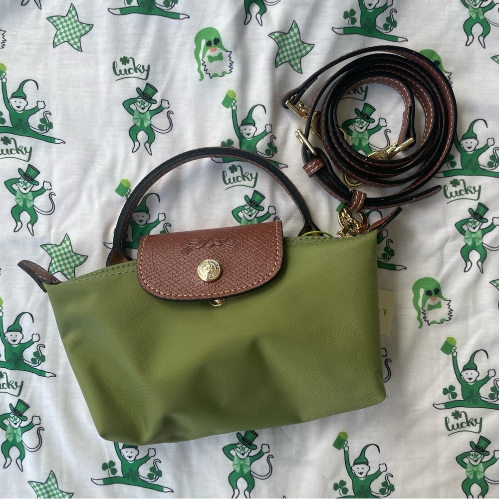 Green Longchamp Small Crossbody Bag